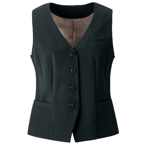 GROW ファイン・ピンストライプベスト黒系15