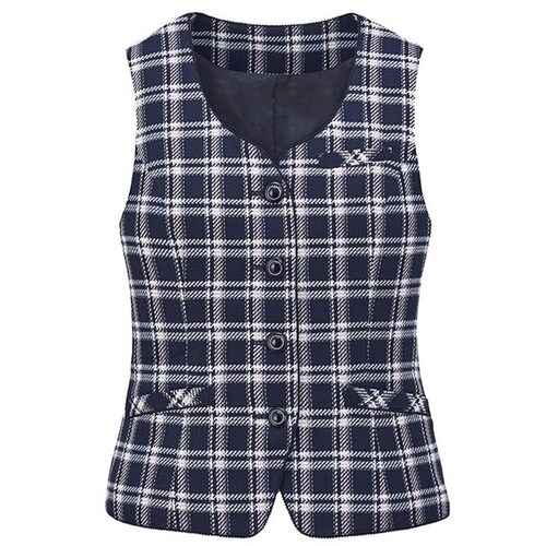 GROW ティアラ・チェックベスト紺系15