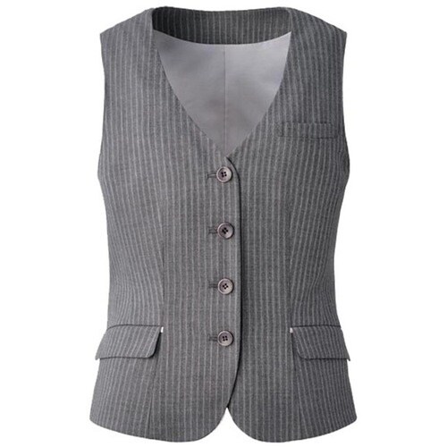 GROW ツイン・カラードストライプベストグレー系