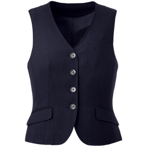 GROW シャンブレーストライプベスト紺系07