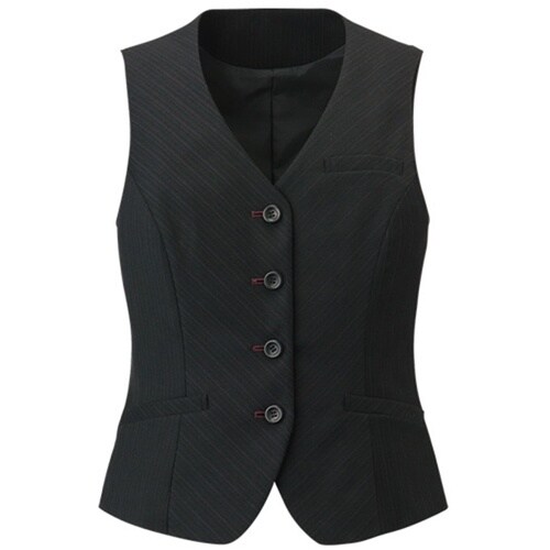 GROW ニュートラル・ストライプベスト黒系19