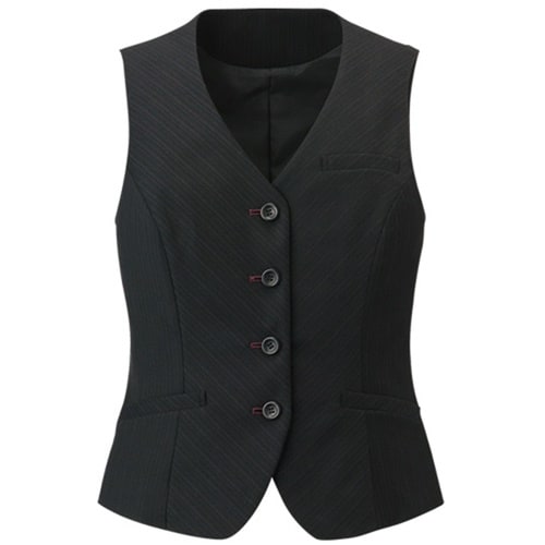 GROW ニュートラル・ストライプベスト黒系09