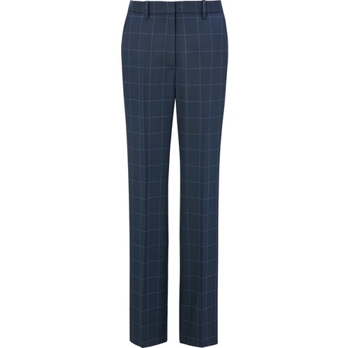 GROW カラード・ウィンドーペンパンツ紺系17