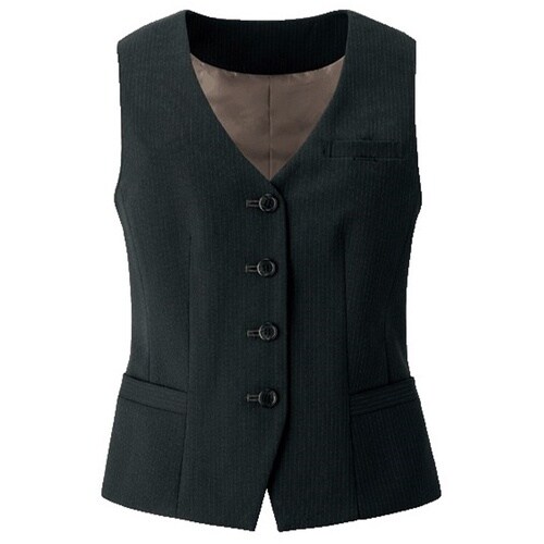 GROW ファイン・ピンストライプベスト黒系13