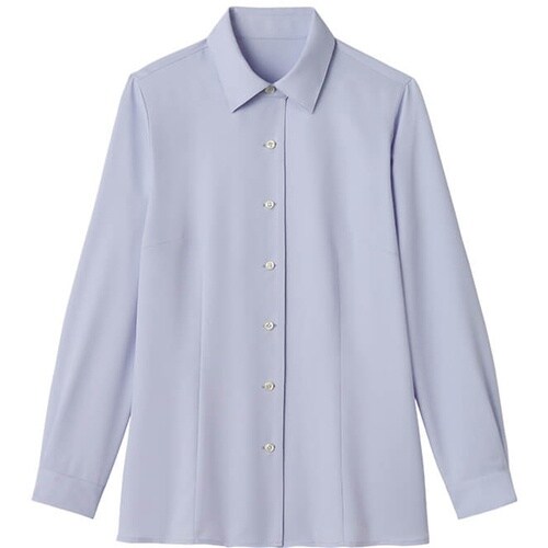 GROW トップクール・カルゼ長袖ブラウスブルー0