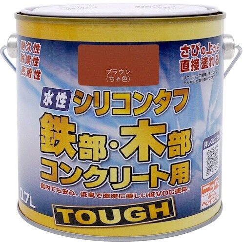 ニッぺ 水性シリコンタフ ブラウン 0.2L