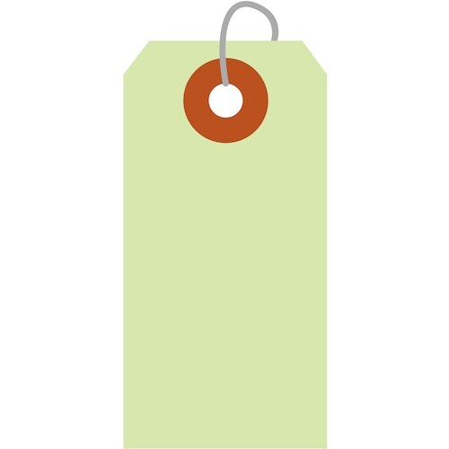 ササガワ カラー荷札 豆 黄緑 一穴