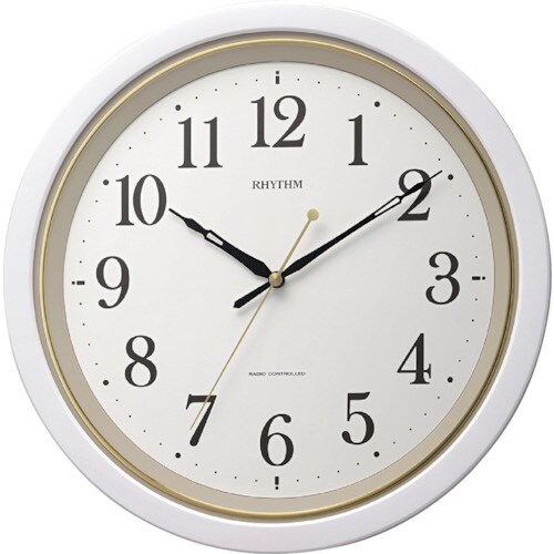 RHYTHM リズム 電波 壁掛け時計 連続秒針