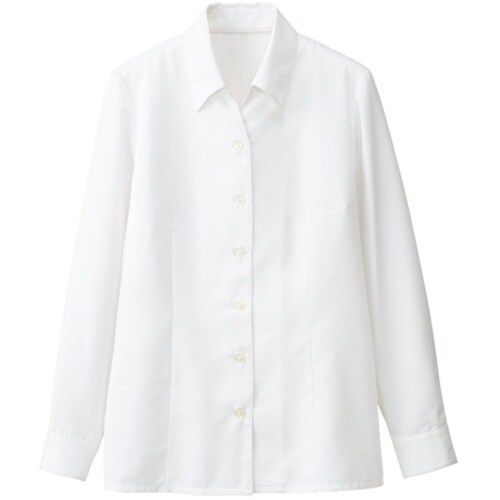 GROW テンセルR・ドビー長袖ブラウスホワイト2