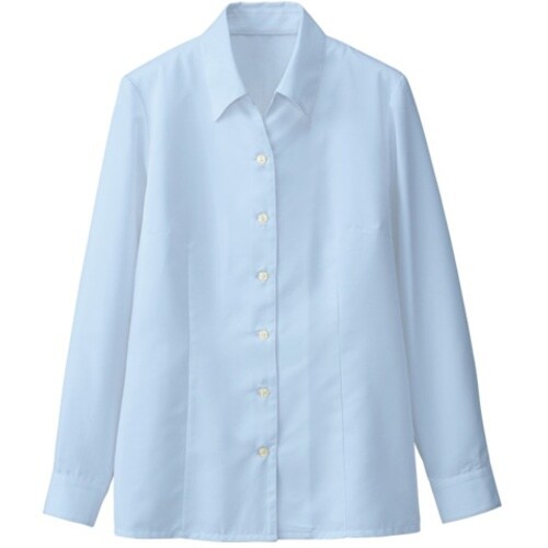 GROW テンセルR・ドビー長袖ブラウスブルー15