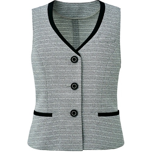 GROW パウダリーツイードベストグレー系09