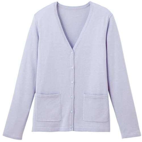 GROW ドラロン綿・ニットカーディガンラベンダー