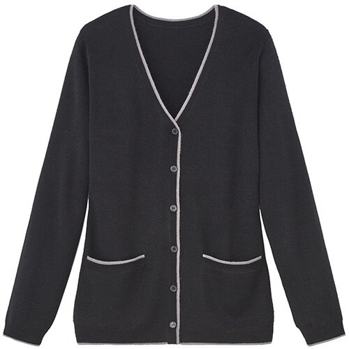 GROW ライン・ニットカーディガンブラック3L