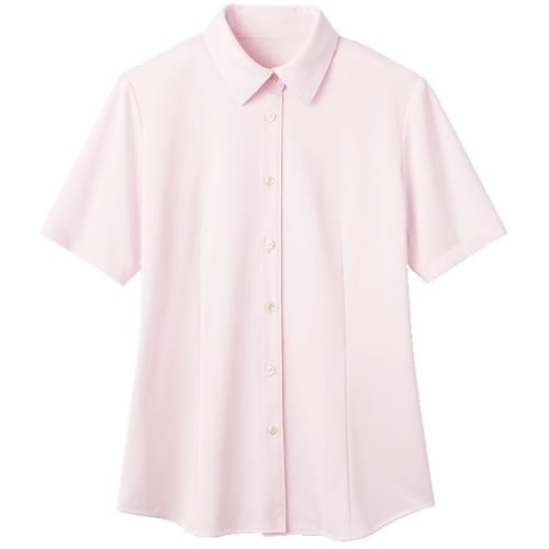 GROW コードレーン・ニット半袖ブラウスピンク1