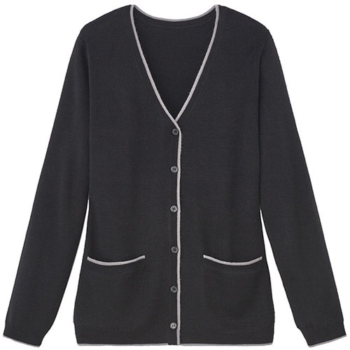 GROW ライン・ニットカーディガンブラックS