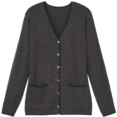 GROW ライン・ニットカーディガングレーS