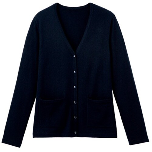 GROW ドラロン綿・ニットカーディガンネイビーM