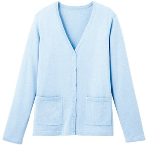 GROW ドラロン綿・ニットカーディガンブルーS