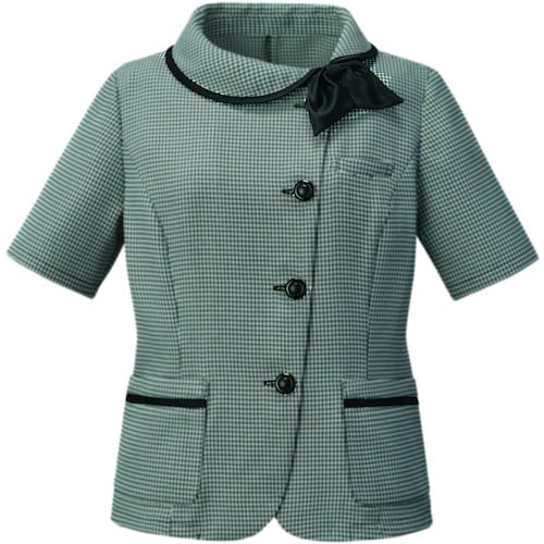 GROW ミニスターチェックオーバーブラウス黒系1