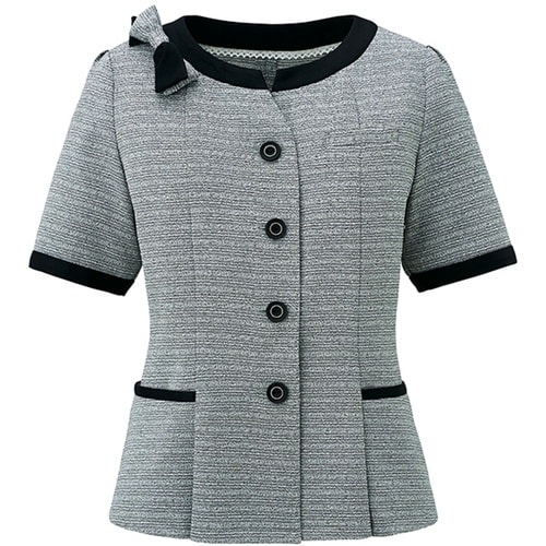 GROW パウダリーツイードオーバーブラウスグレー