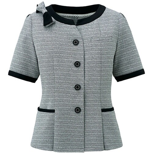 GROW パウダリーツイードオーバーブラウスグレー