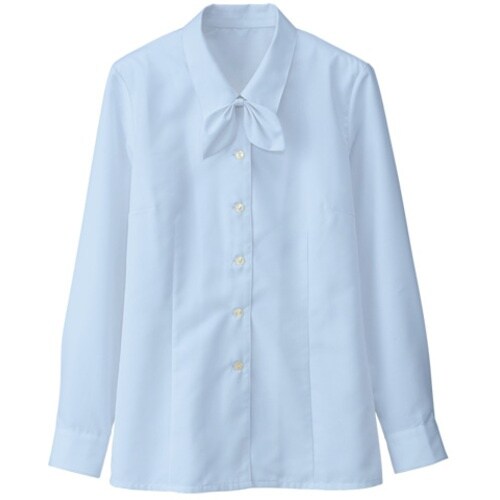 GROW テンセルR・ドビー長袖ブラウスブルー19