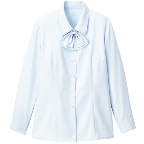 GROW シェブロン・ストライプブラウス青系17