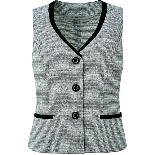 GROW パウダリーツイードベストグレー系11