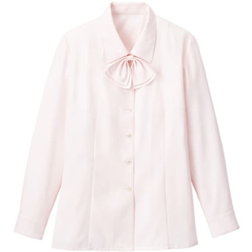 GROW シェブロン・ストライプブラウスピンク系1