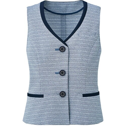 GROW パウダリーツイードベストネイビー系19