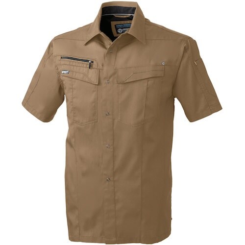 桑和 647 半袖シャツ ブラウン 6L