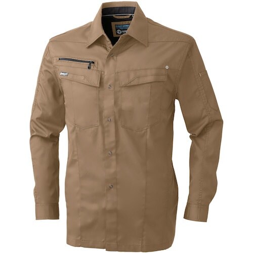 桑和 645 長袖シャツ ブラウン 4L