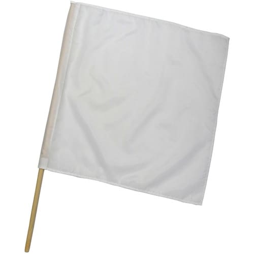 ミズケイ 「旗めくんです。」白旗<45cm×45c
