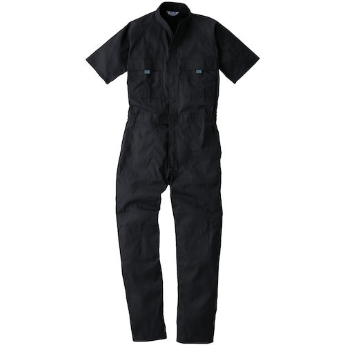 桑和 9007 半袖つなぎ ブラック S