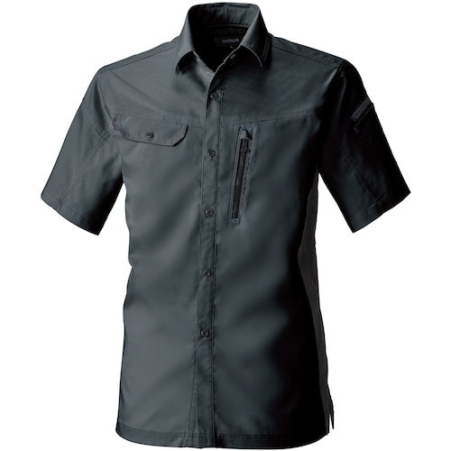 SOWA 3018−03 半袖シャツ チャコールグ