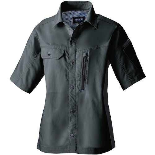 SOWA 3018−03 半袖シャツ チャコールグ