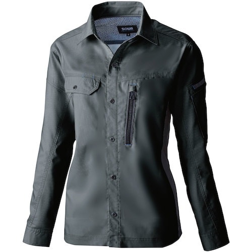 SOWA 3018−02 長袖シャツ チャコールグ