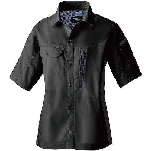 SOWA 3018−03 半袖シャツ ブラック S