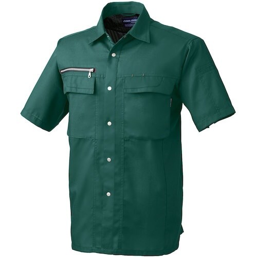 桑和 637 半袖シャツ ダークグリーン 6L