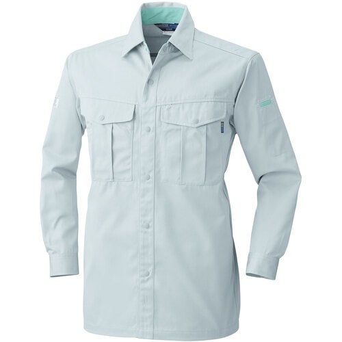 桑和 EC4225 長袖シャツ シルバーグレー M