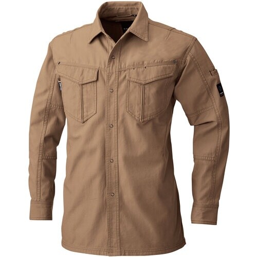 G.G. 5775 長袖シャツ ブラウン 3L