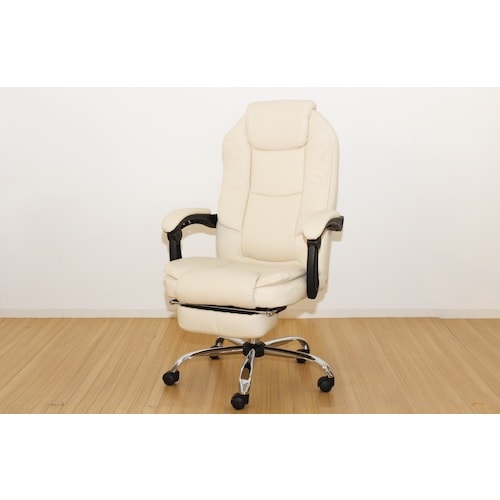 TASSCOM フットレスト付きボスチェア ホワイ