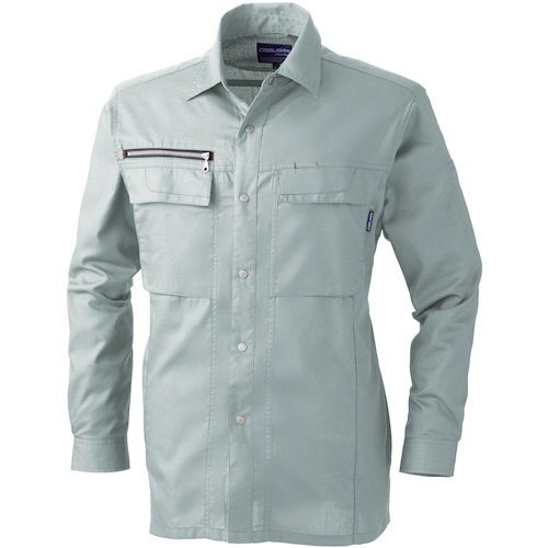 桑和 635 長袖シャツ シルバーグレー LL