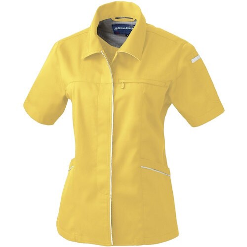 桑和 614 レディース半袖スモック マスタード