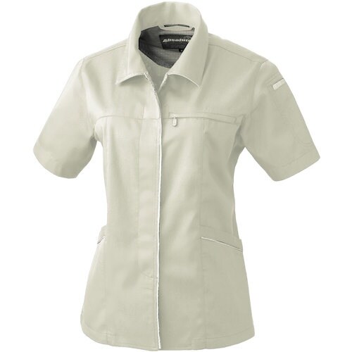 桑和 614 レディース半袖スモック ベージュ M