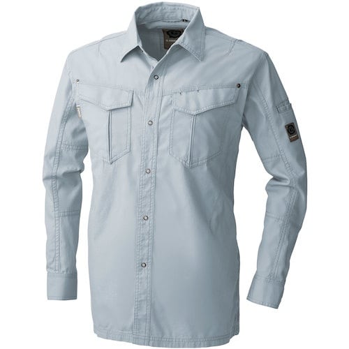 桑和 575 長袖シャツ シルバーグレー 4L