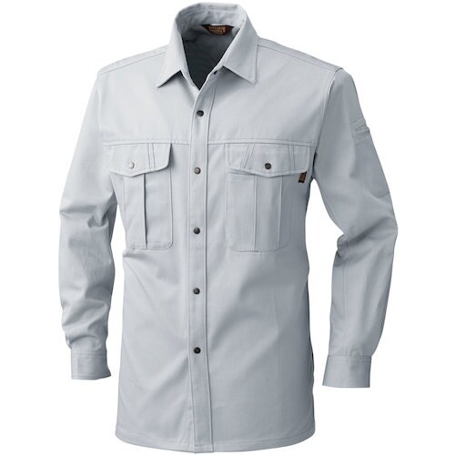 桑和 5335 長袖シャツ シルバーグレー L