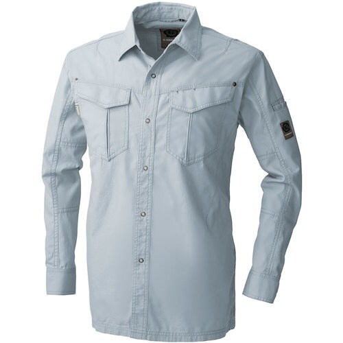 桑和 575 長袖シャツ シルバーグレー LL