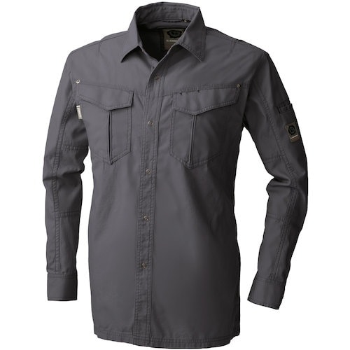 桑和 575 長袖シャツ チャコールグレー 6L