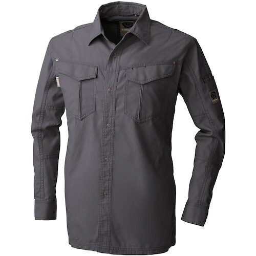 桑和 575 長袖シャツ チャコールグレー 3L